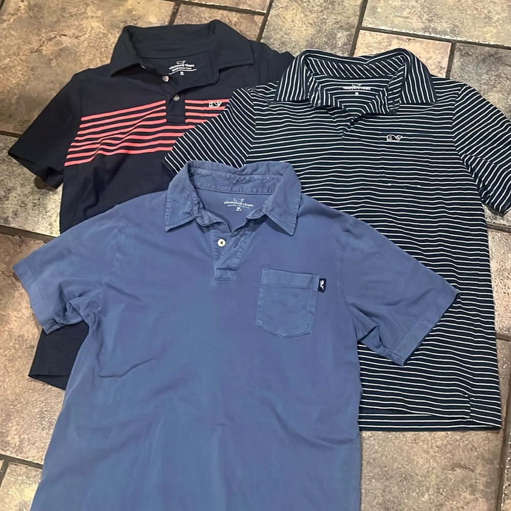 Set of 3 vineyard vines boys polos. Size medium. Very soft